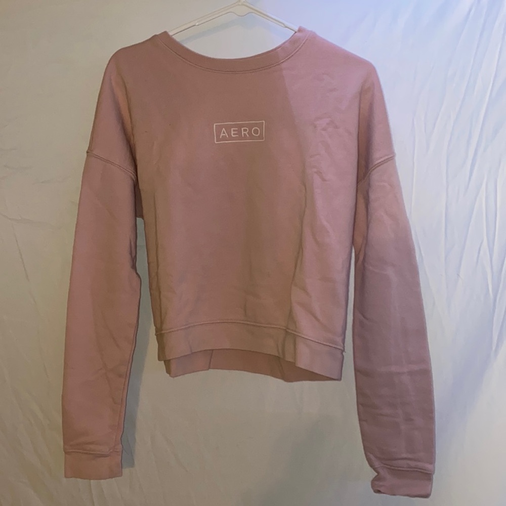 Pink Aeropostale cropped pull over